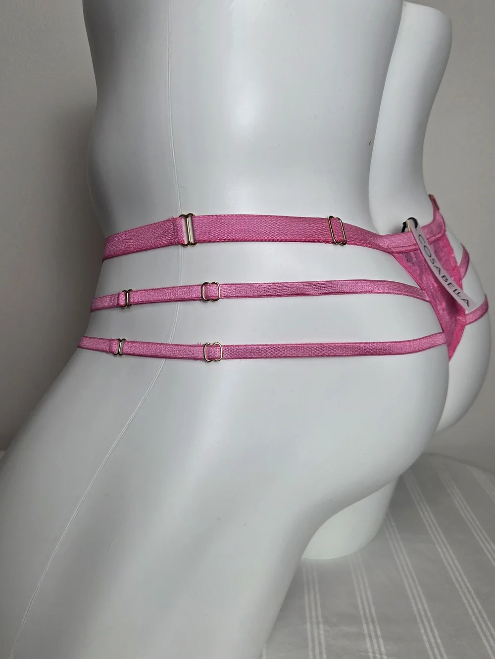 Cosabella Pink Lace Triple-Strap Men's Brief